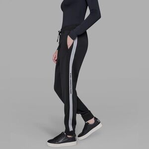Karl Lagerfeld Black Joggers with Silver Side Stripe Detail